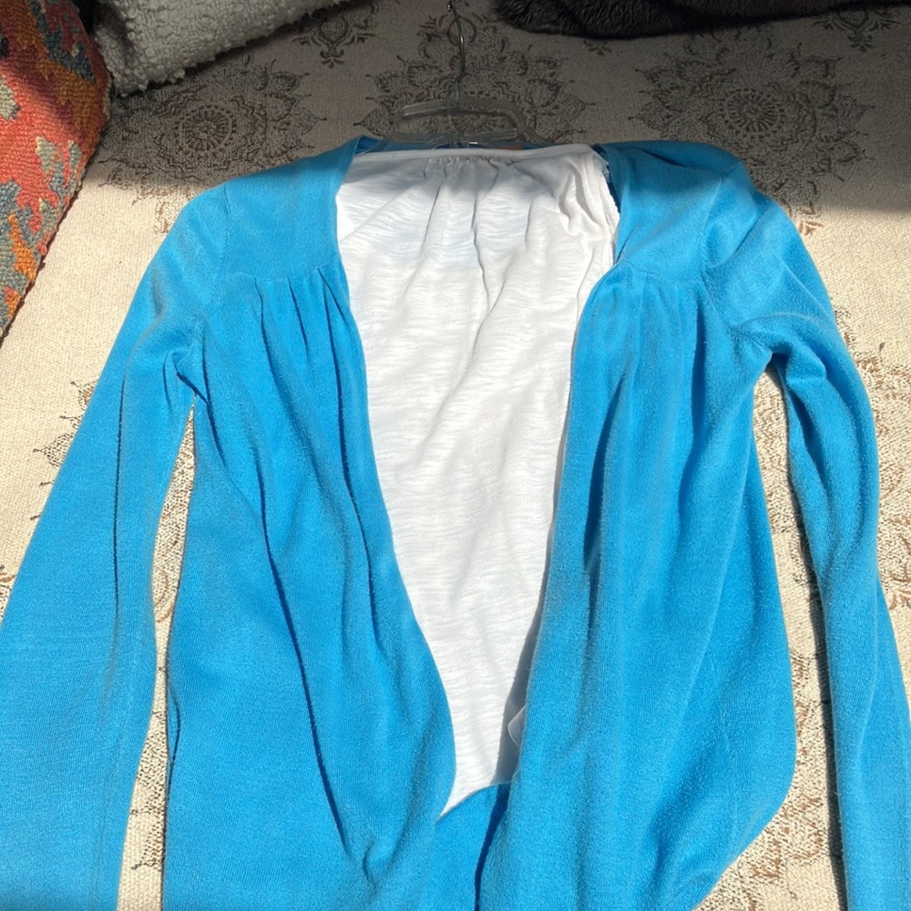 Turquoise Cotton Kier &J Cardigan